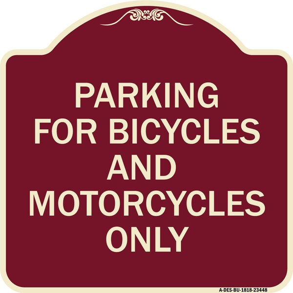 Parking for Bicycles and Motorcycles Heavy-Gauge Aluminum Sign, 18" x 18", BU-1818-23448